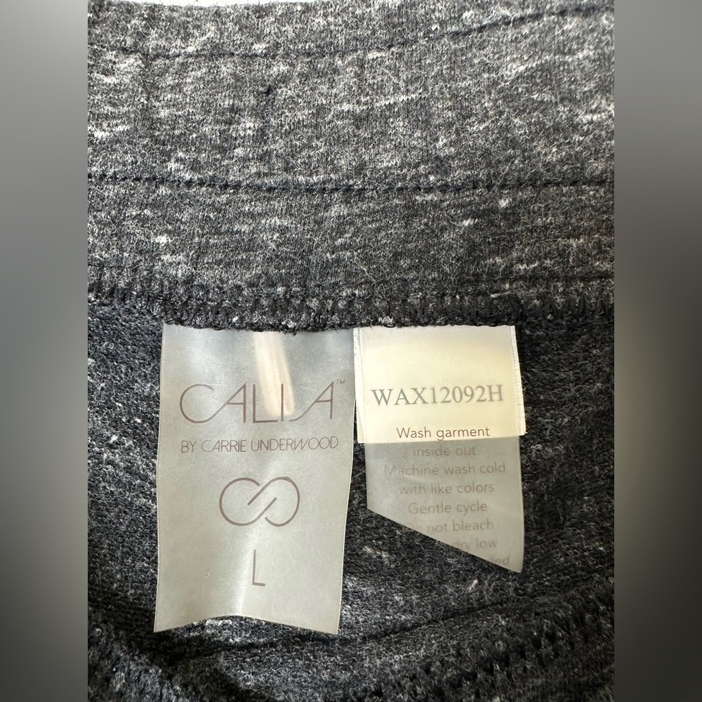 Calia Women’s Gray  Wide Leg Casual Pants Elastic Waist Drawstring Oversized L - Picture 5 of 9